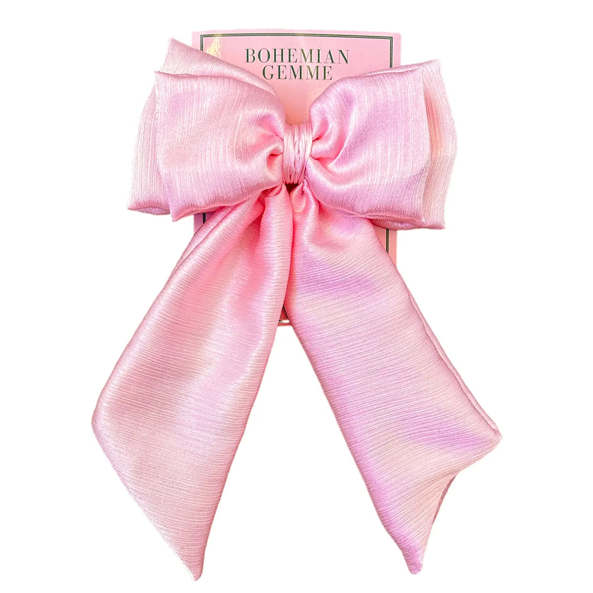 Cashmere Gem Hair Bow | Candy Bow Colour - MACARON | Sprinkles - top Pink Sapphire, PinkTopaz, Cubic Zircon |