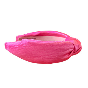 Bubblegum Pink Satin Knotted Headband