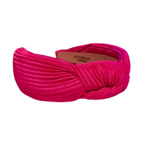 Magenta Pleated Knotted Headband