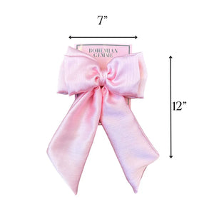 Pink Textured Satin Hair Bow