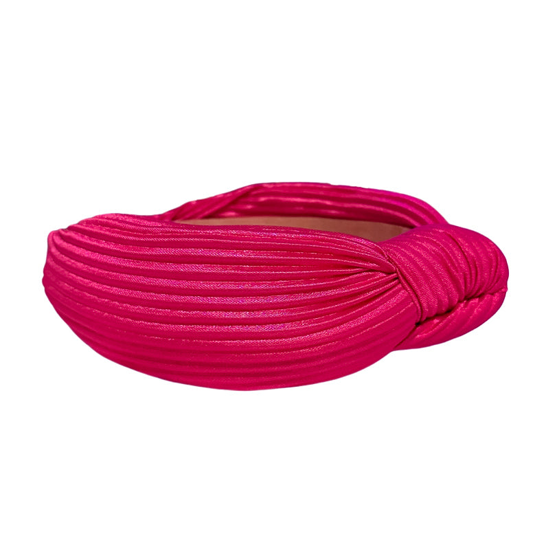 Magenta Pleated Knotted Headband