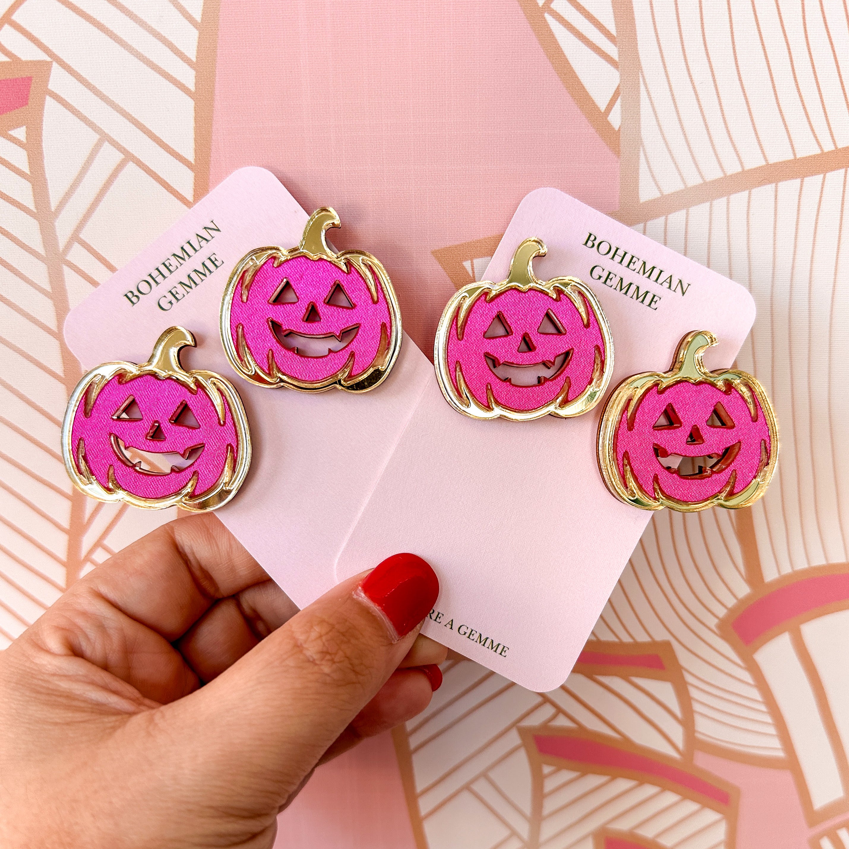 Jack- O’- Lantern Statement Studs