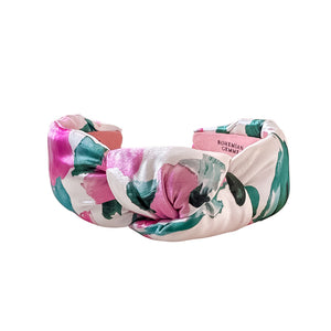 Pink Floral Watercolor Knotted Headband