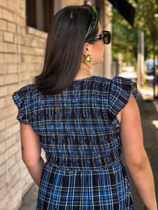 Camden Navy Plaid Maxi Dress
