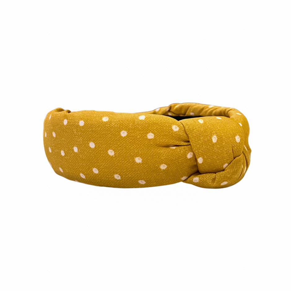 Yellow Polka Dot Knotted Headband