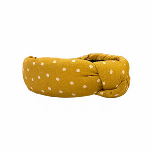 Yellow Polka Dot Knotted Headband