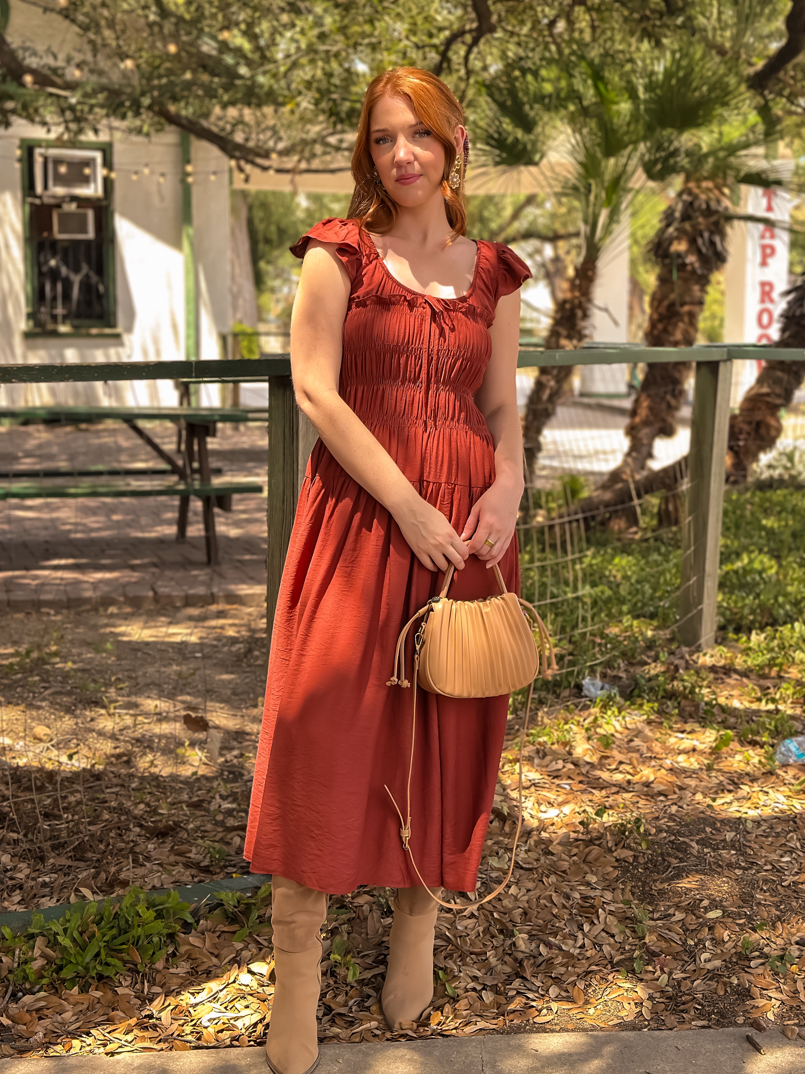 Terracotta Midi Dress
