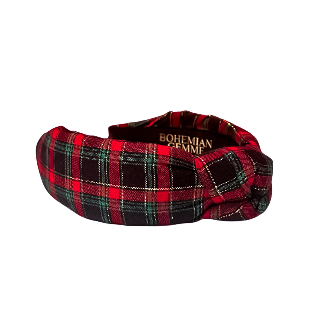 Black and Red Tartan Knotted Headband