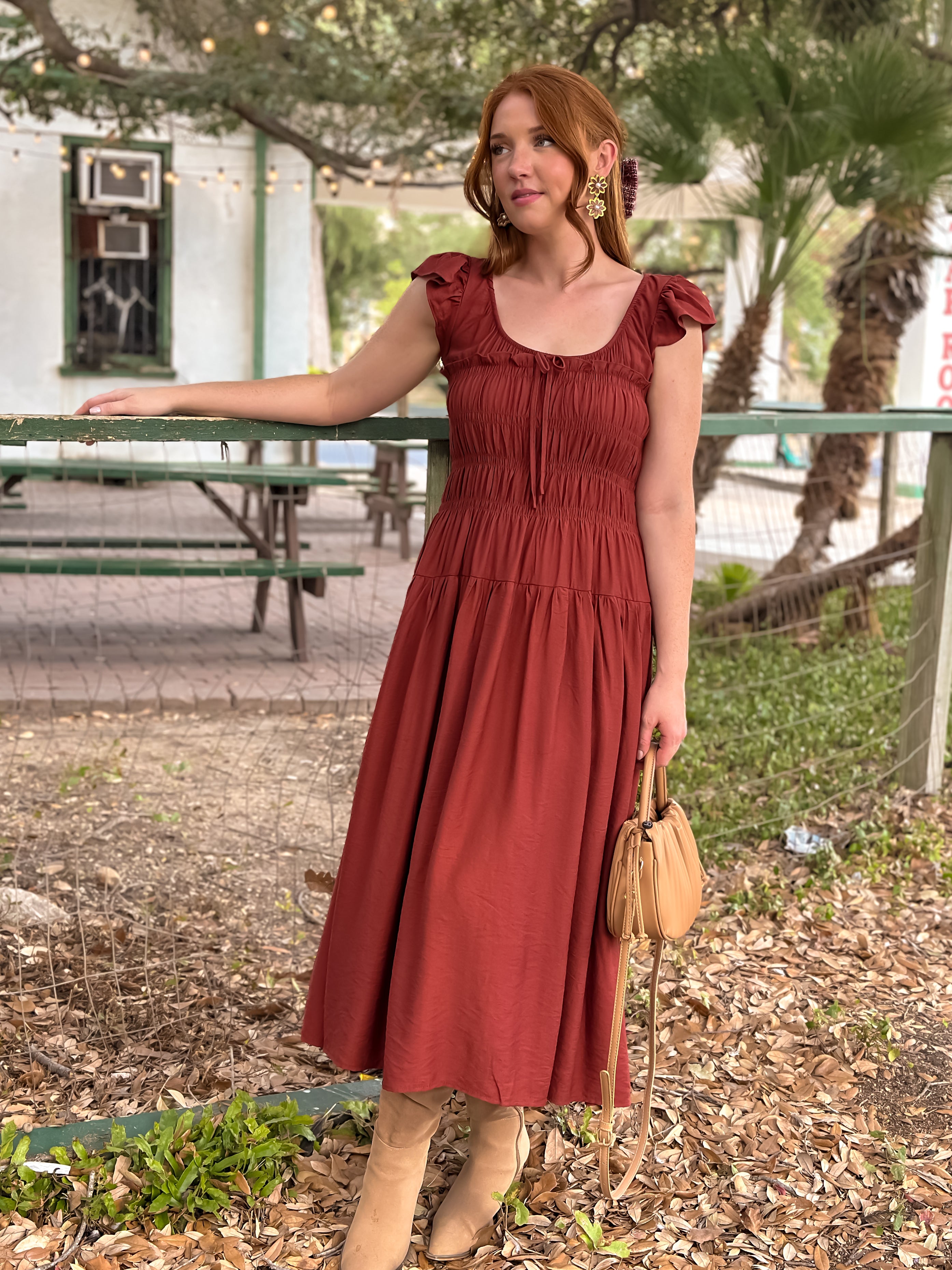 Terracotta Midi Dress