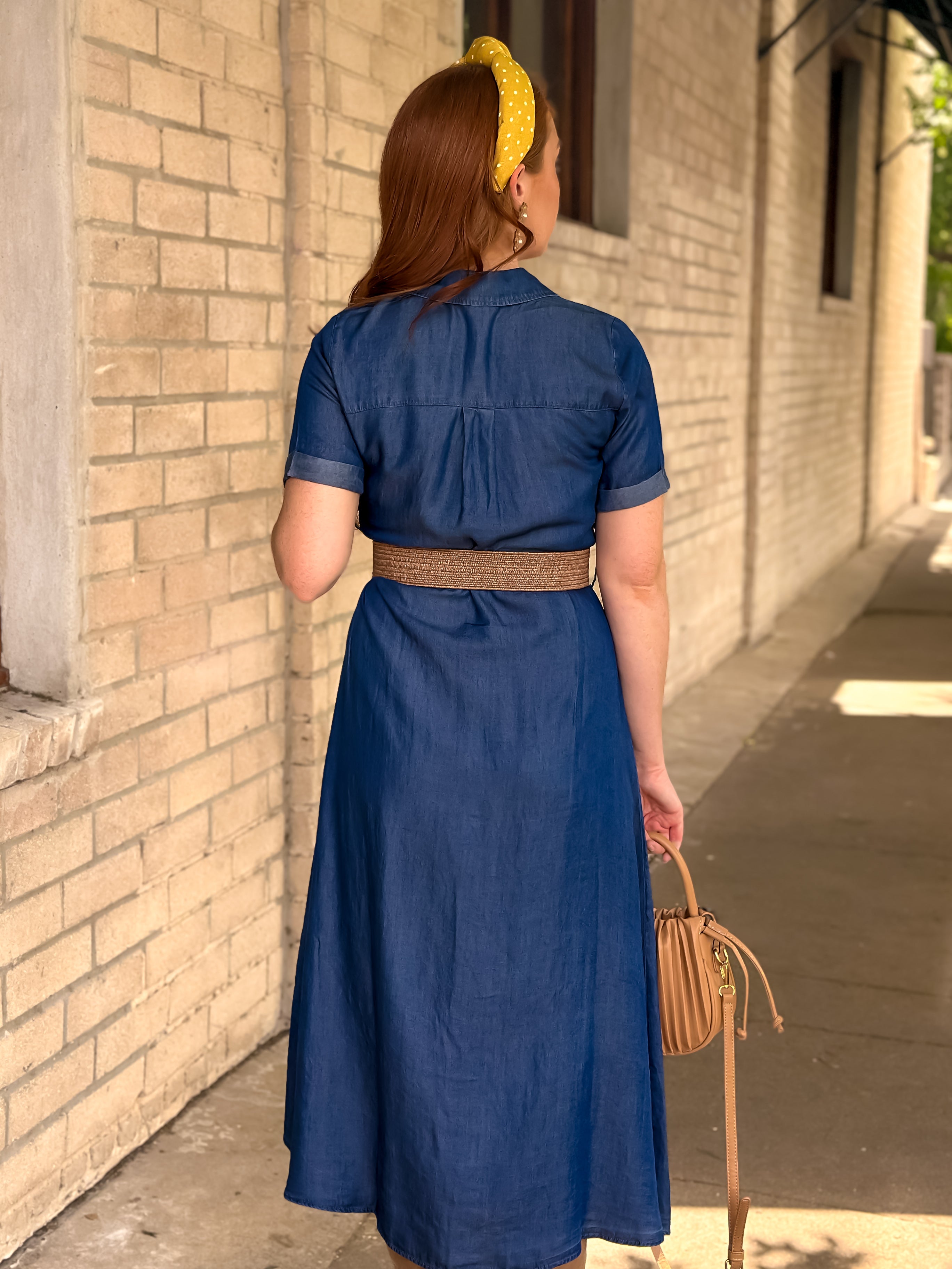 The Savannah Belted Denim Dress