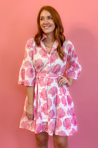 Eve Pink Seashell Print Dress