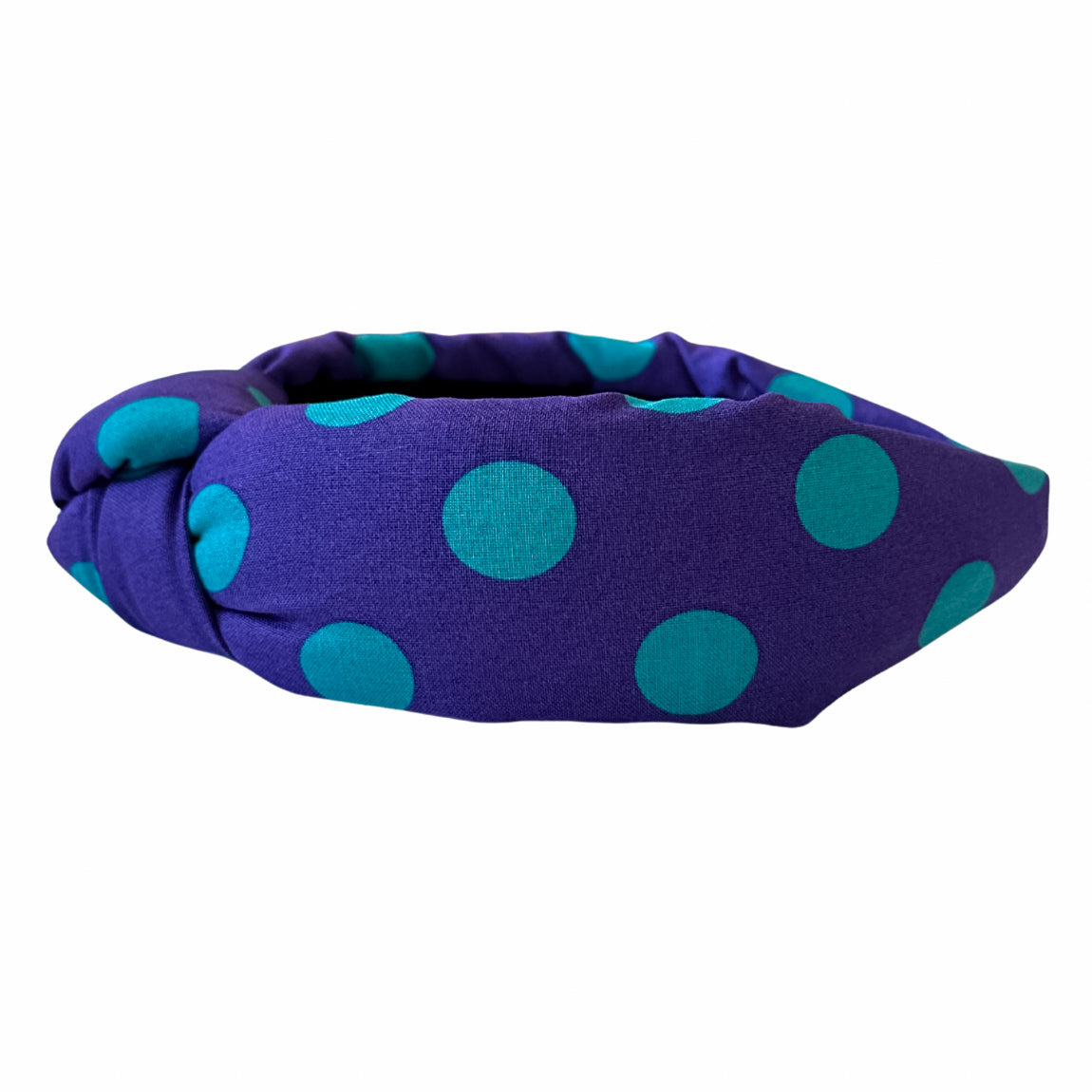 Blue Polkadot Knotted Headband