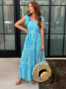 Delilah Blue Stripe Maxi Dress