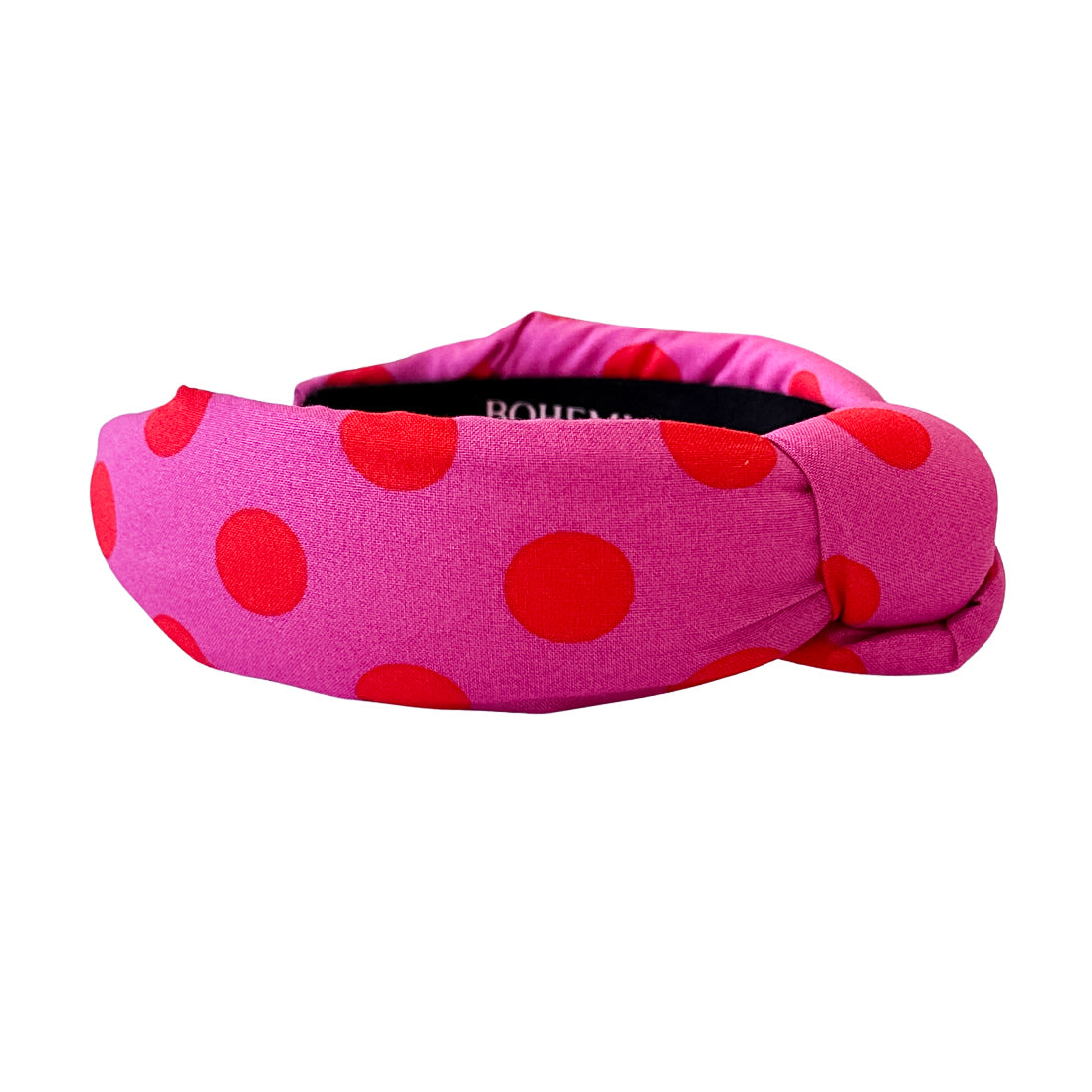 Magenta & Red Polkadot Knotted Headband