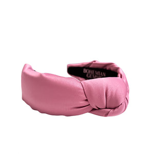 Blush Satin Knotted Headband