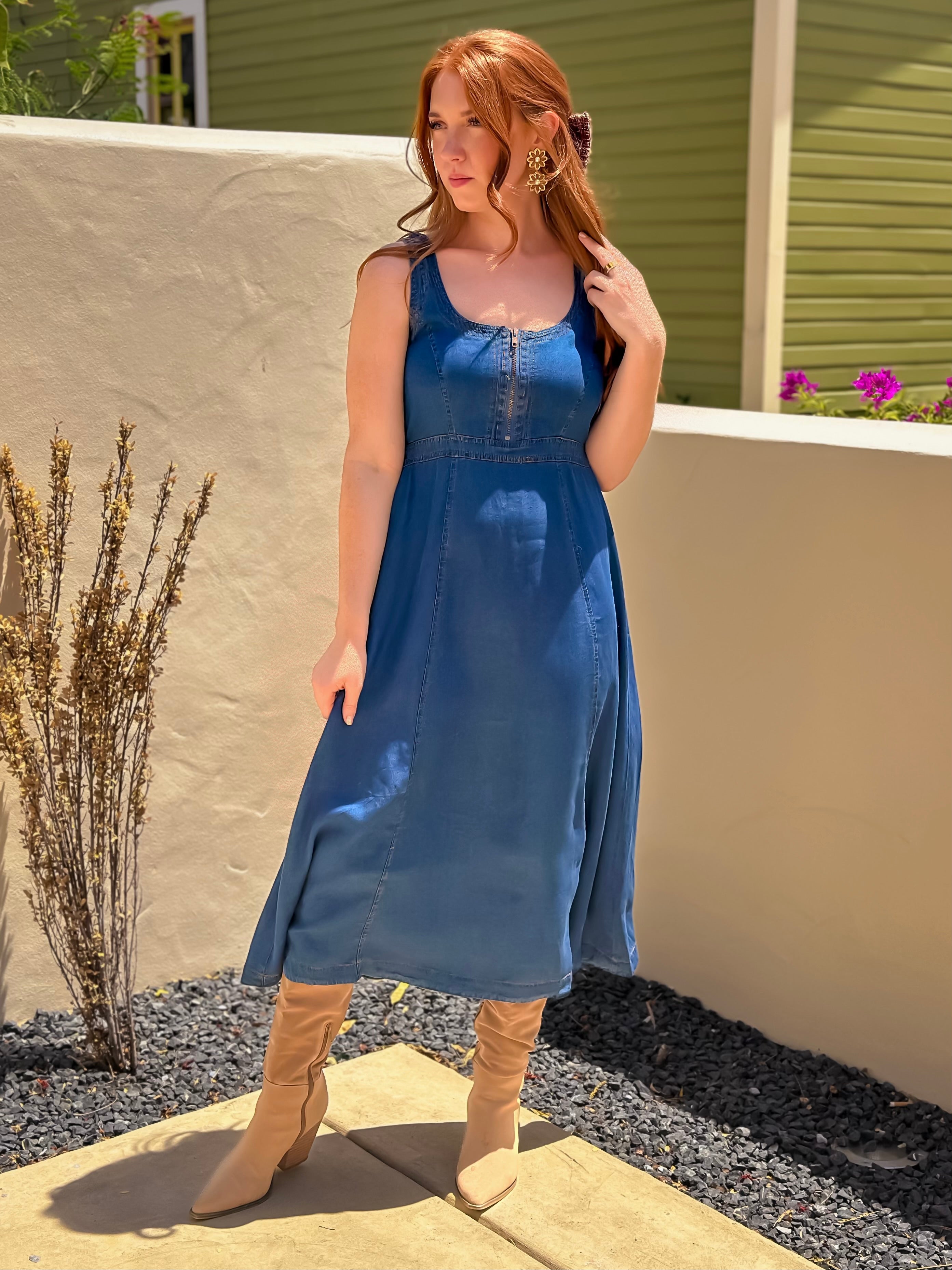 Victoria Denim Midi Dress