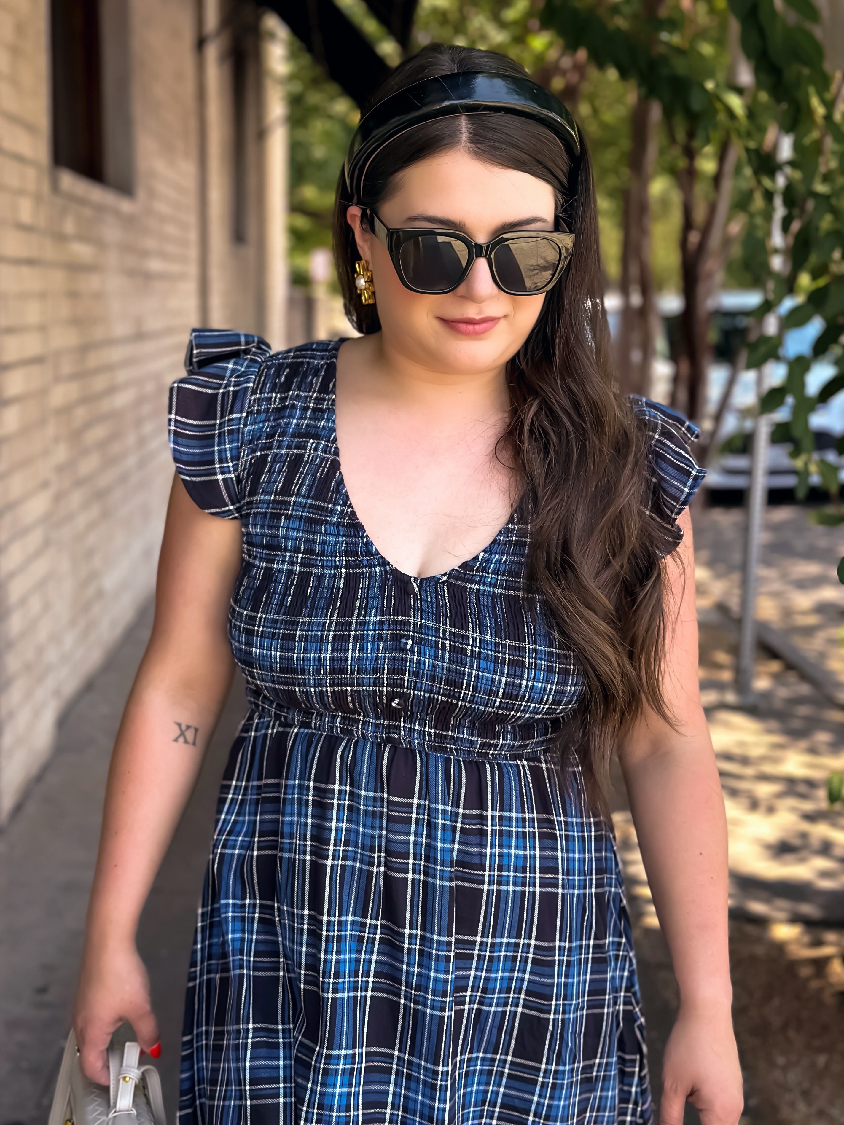 Camden Navy Plaid Maxi Dress