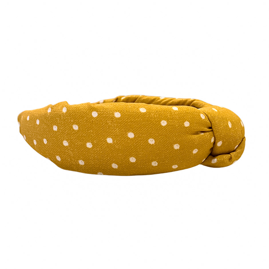 Yellow Polka Dot Knotted Headband