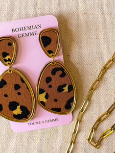 Charlotte Leopard Organic Earrings