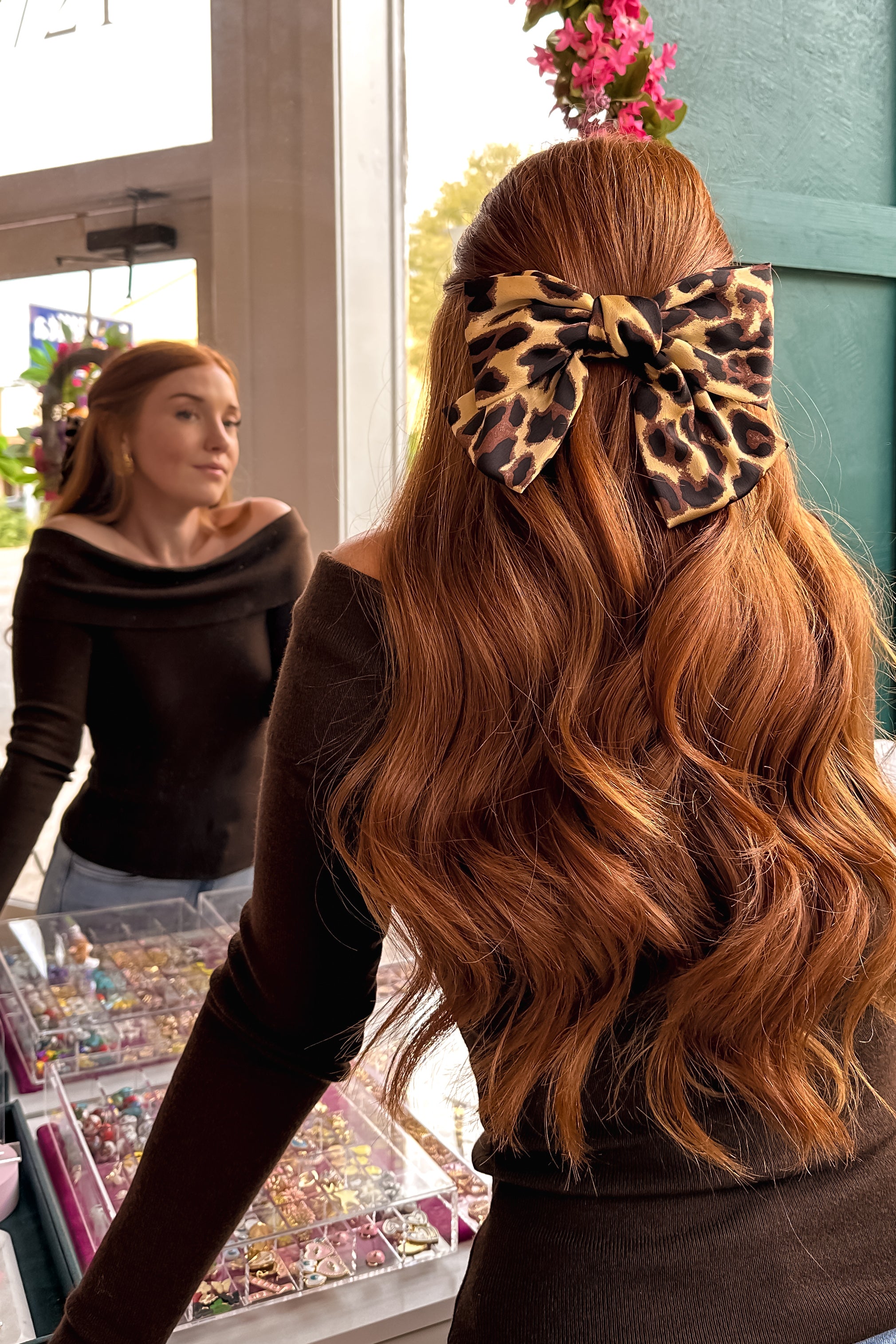 Leopard Print Hair Bow- Barrette