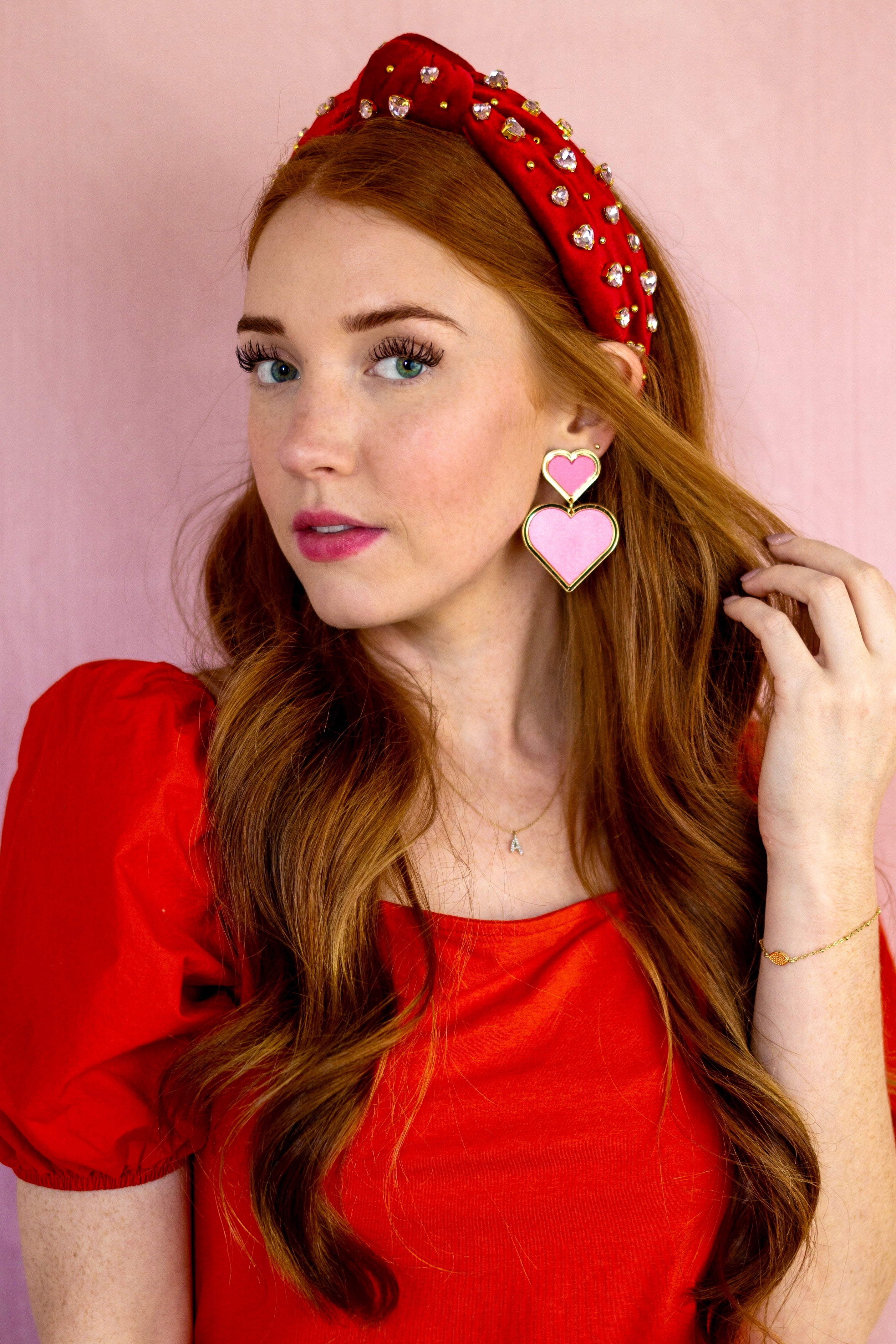 Double Heart Statement Earrings