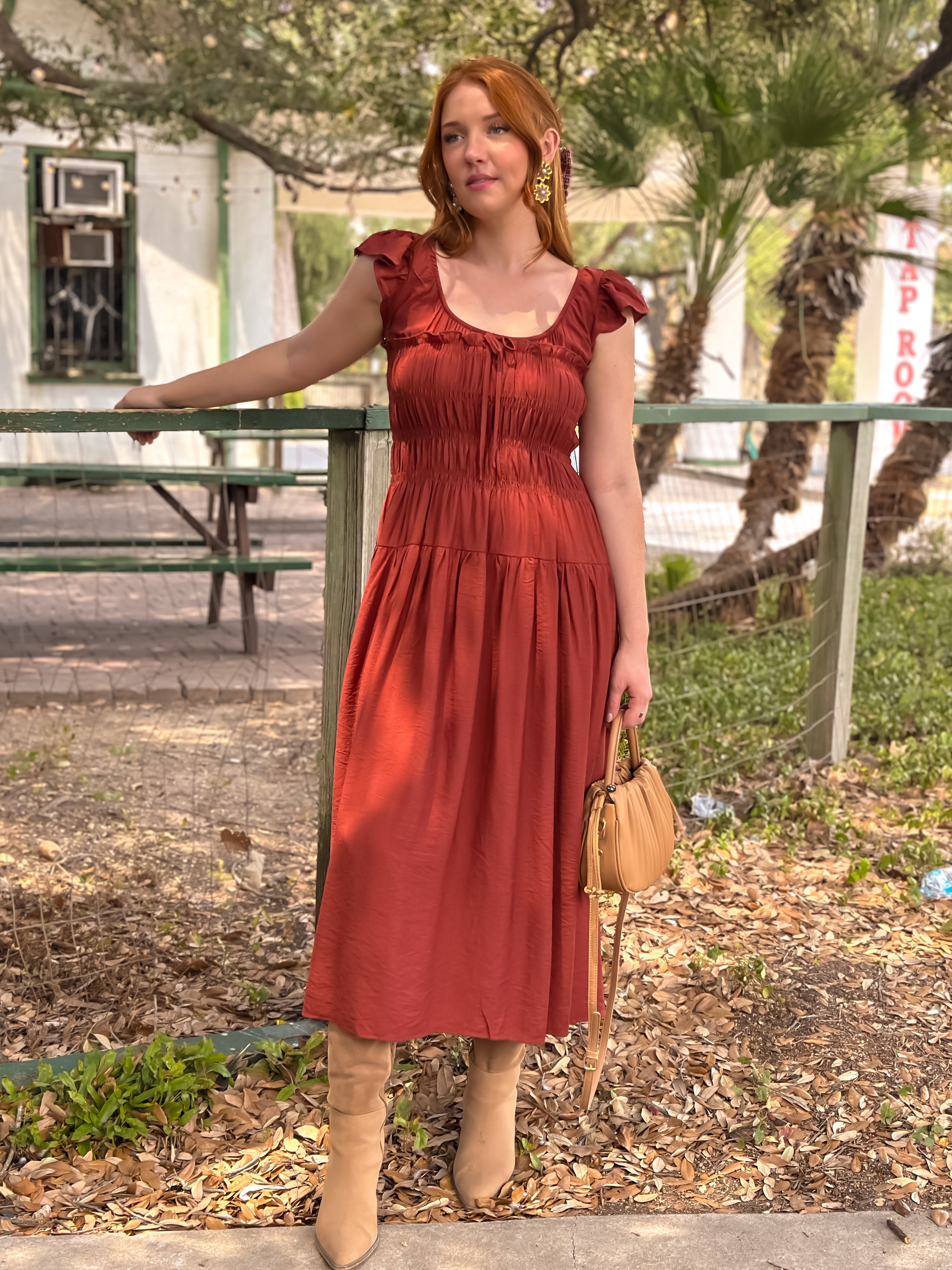 Terracotta Midi Dress