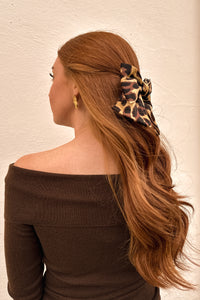 Leopard Print Hair Bow- Barrette