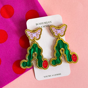 Caterpillar to Butterfly Statement Earrings