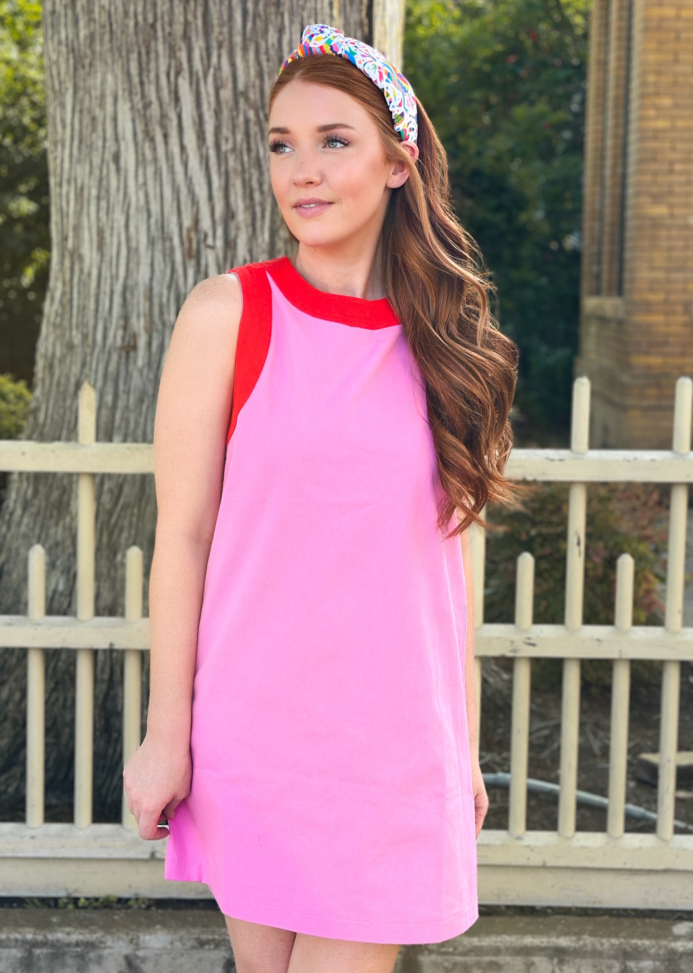 Pink and Red Mod Shift Dress