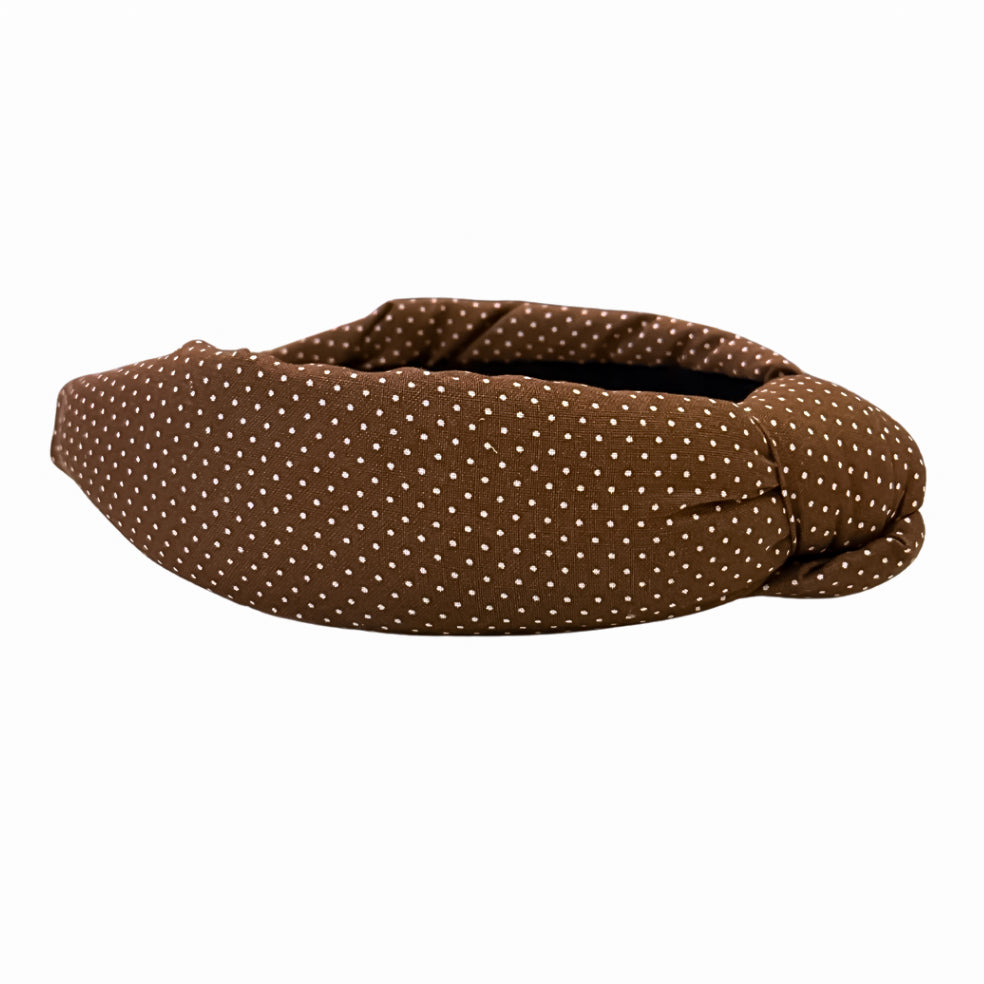 Brown Polka Dot Knotted Headband