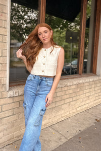 Ivory Tweed Vest