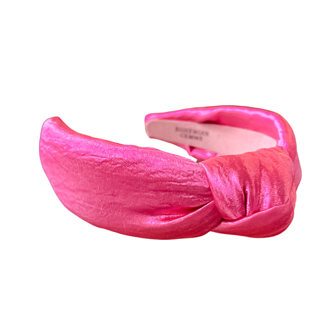 Bubblegum Pink Satin Knotted Headband