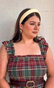 Highlands Charm Green Plaid Midi Dress
