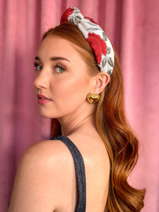 Rose Are Red Brocade Knotted Headband