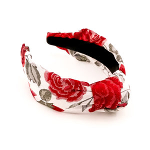 Rose Are Red Brocade Knotted Headband