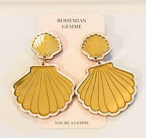 Golden  Seashell Earrings