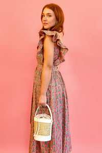 Bohemian Gemme Peach Tulip Print Dress