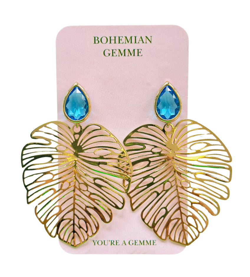 Sample Sale Peacock Leaf Earrings