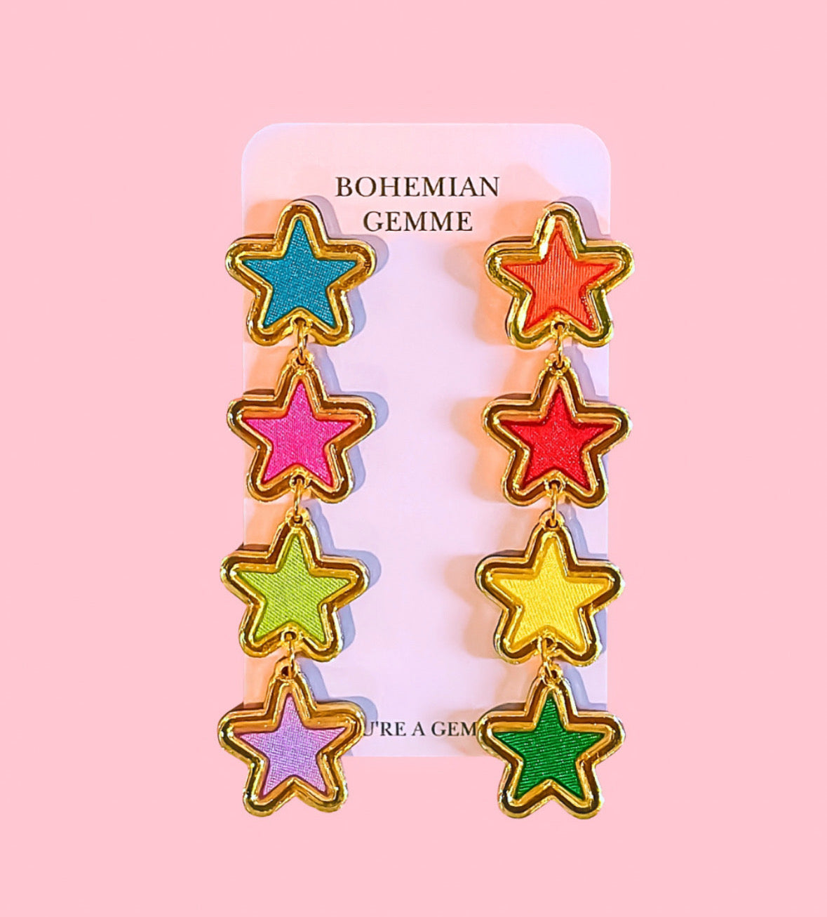 Colorful Star Drop Earrings