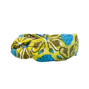 Blue and Green Floral Block Print Headband