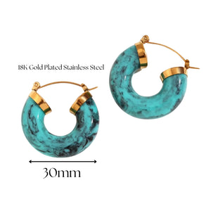 Brooke Turquoise Acrylic Hoop Earrings