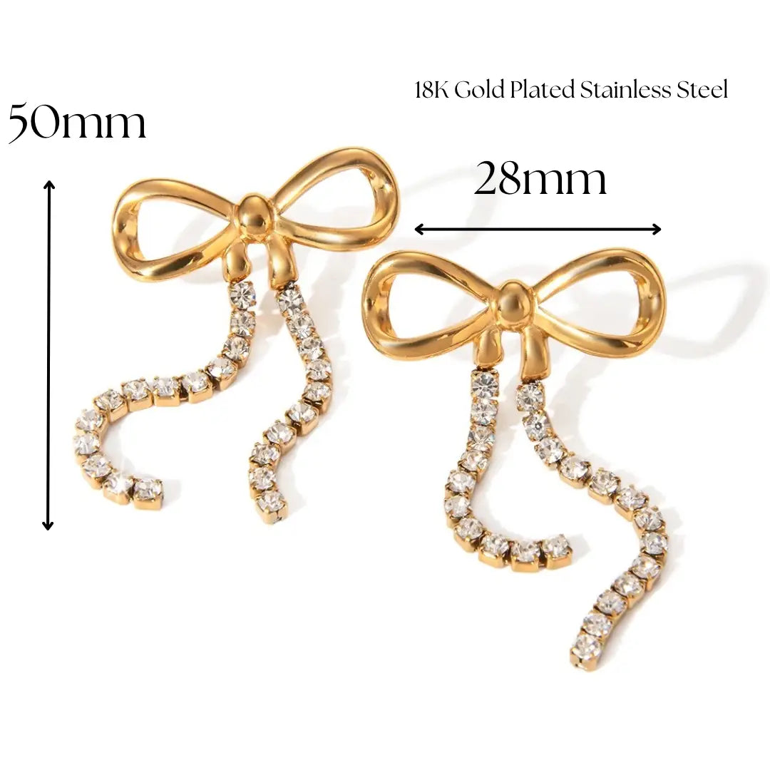 Olivia Gold Bow Statement Earrings