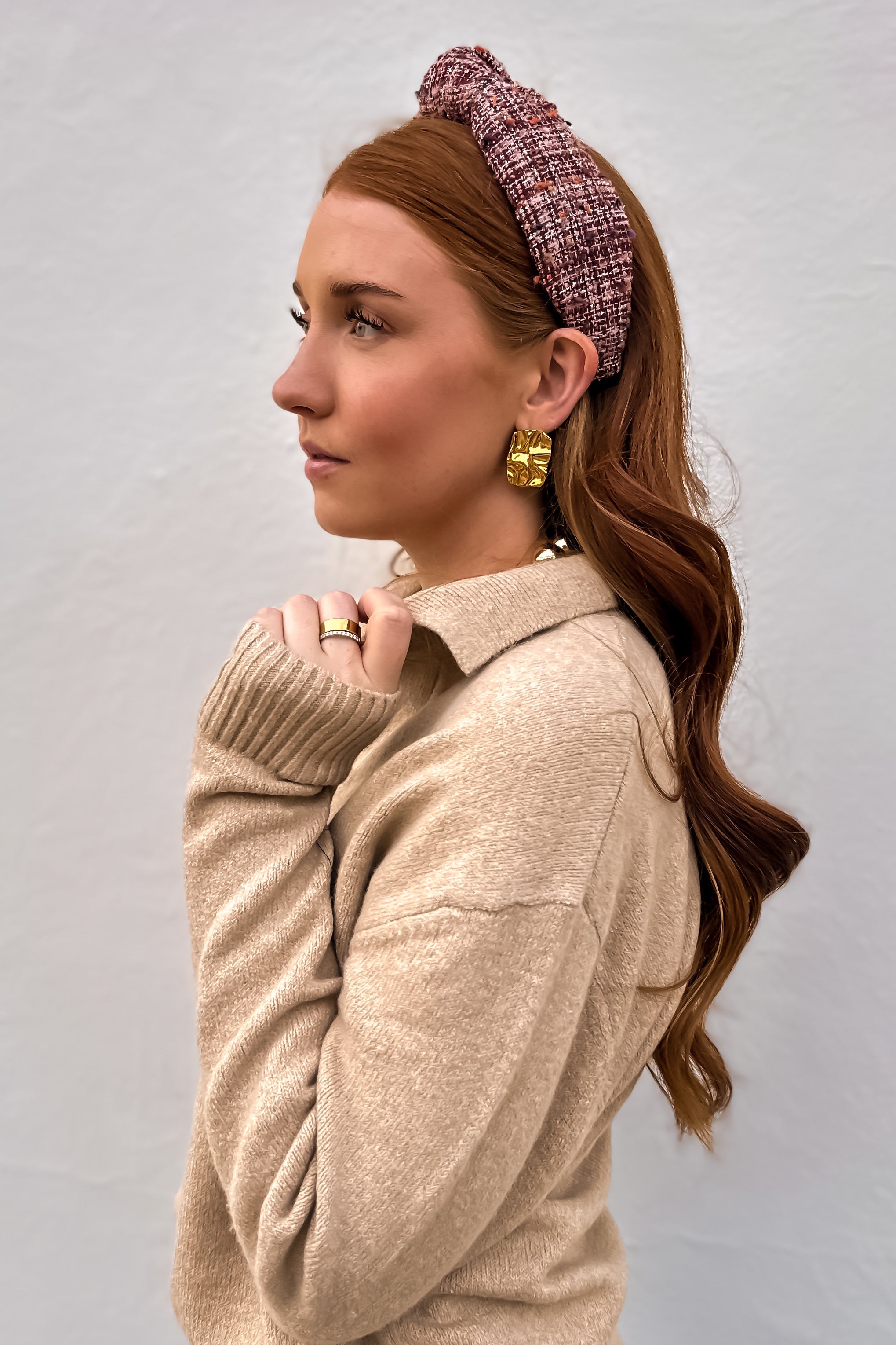 Lily Merlot Tweed Knotted Headband