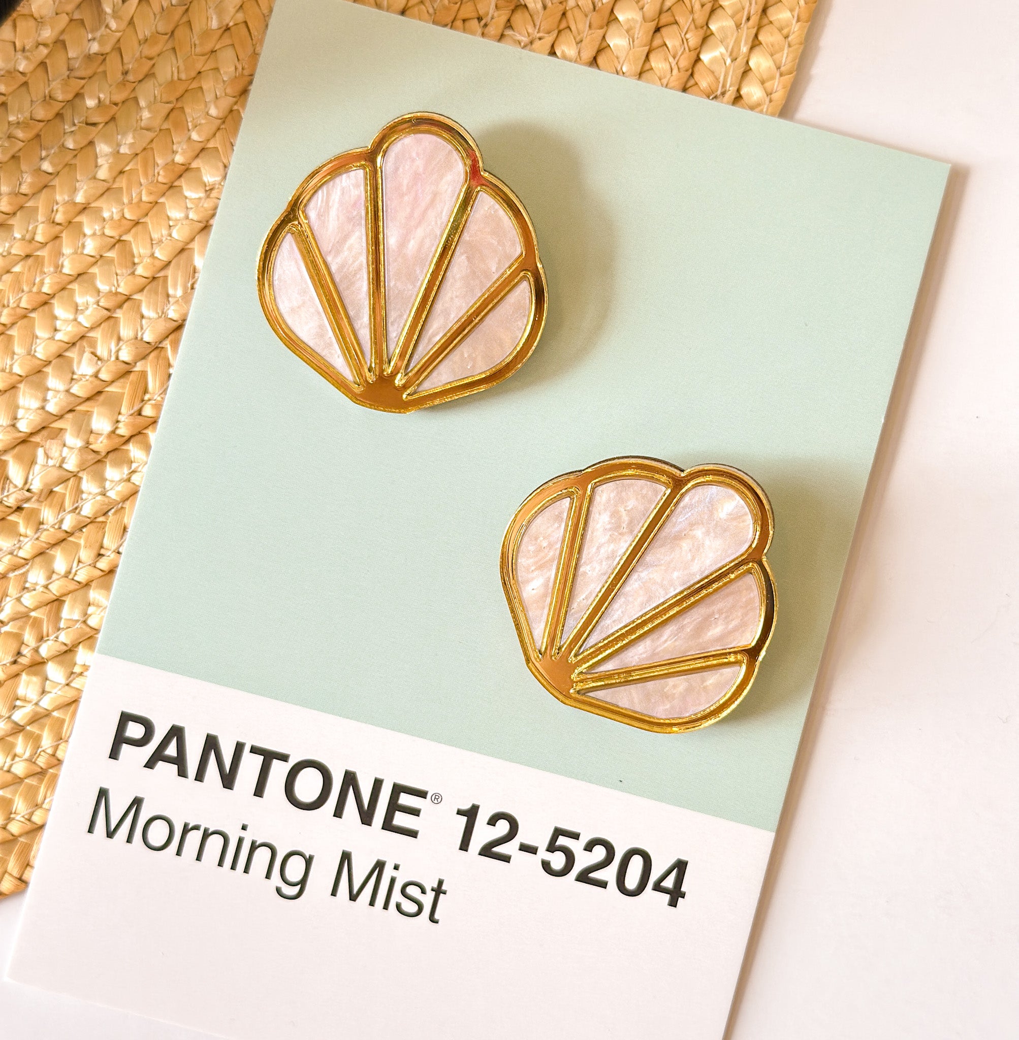 Seashell Statement Stud Earrings