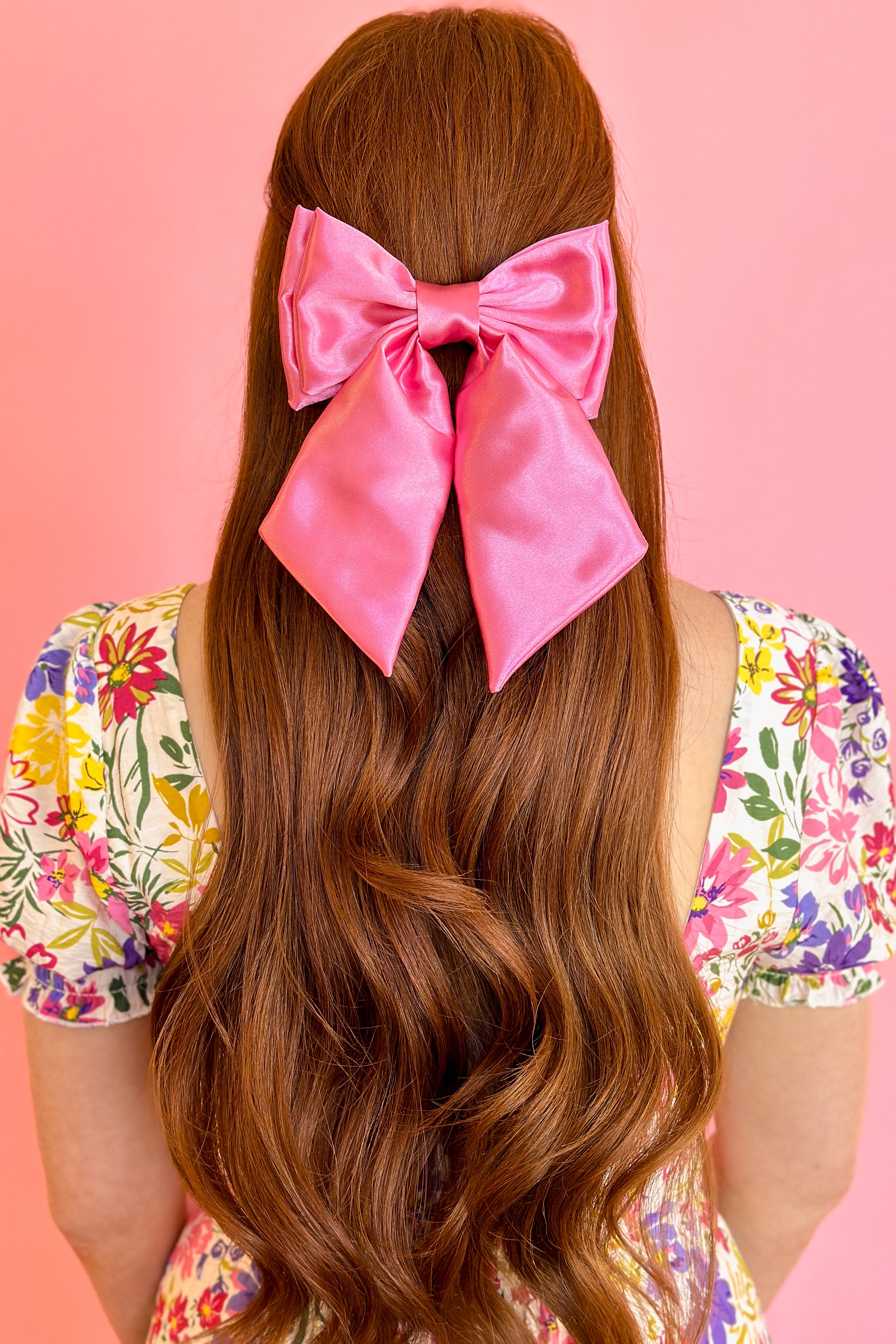 Bubblegum Pink Satin Hair Bow