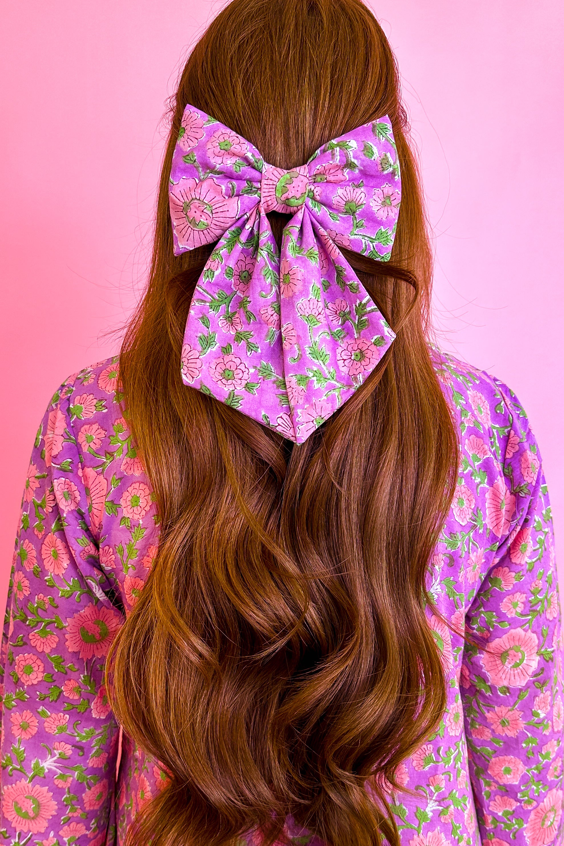 Becca Floral Block-Print Hair Bow