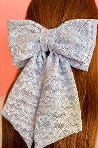 Light Blue Lace Hair Bow