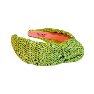 Green Raffia Headband