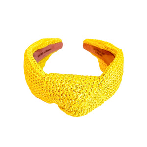 Bright Yellow Raffia Headband