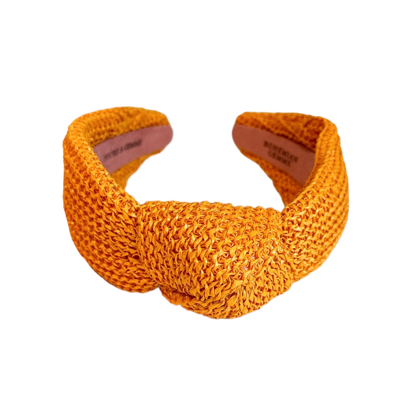 Tangerine Orange Raffia Headband